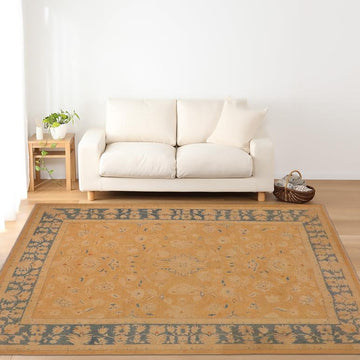 handmade Traditional Kafkaz Chobi Ziegler Tan Lt. Blue Hand Knotted RECTANGLE 100% WOOL area rug 10 x 14